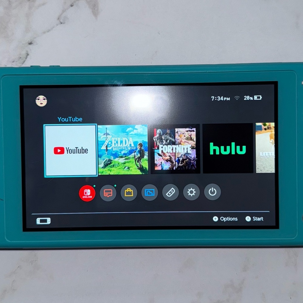 Turquoise Handheld Gaming Console